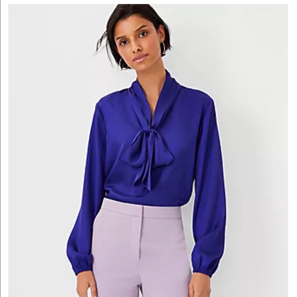 Ann Taylor Neck Tie Blouse
